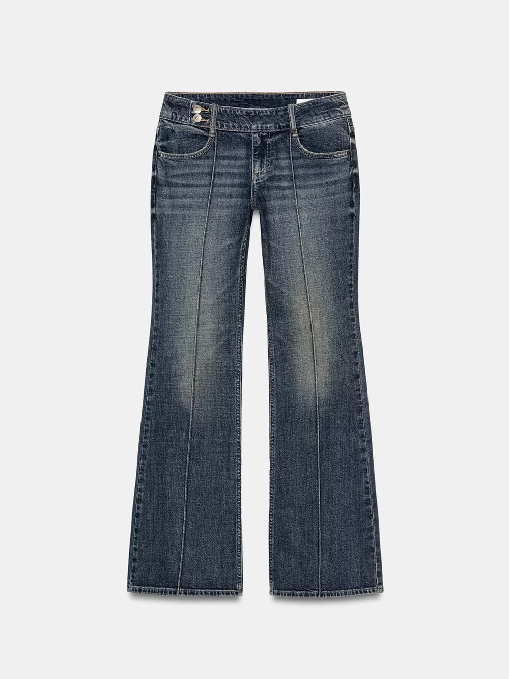 Zara Dark Blue Low Rise Bootcut Jeans - Picture 1 of 4